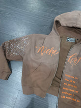 Load image into Gallery viewer, Mocha Sun-dried Rhinestone Hoodie
